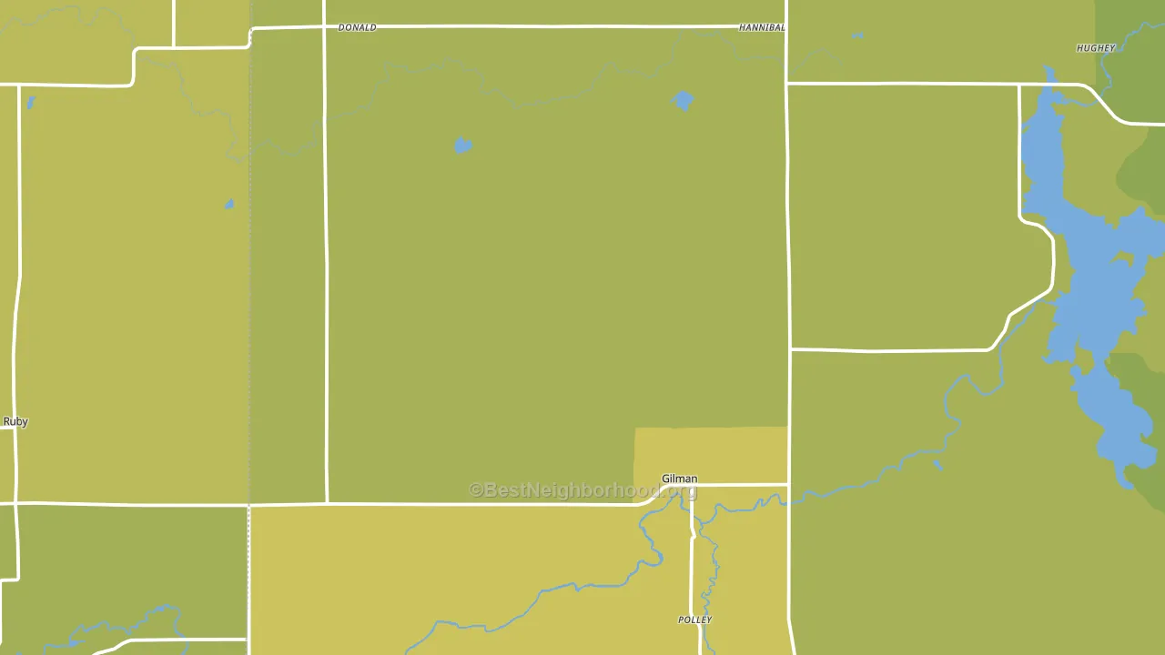 Gilman, WI block-group voter-turnout map