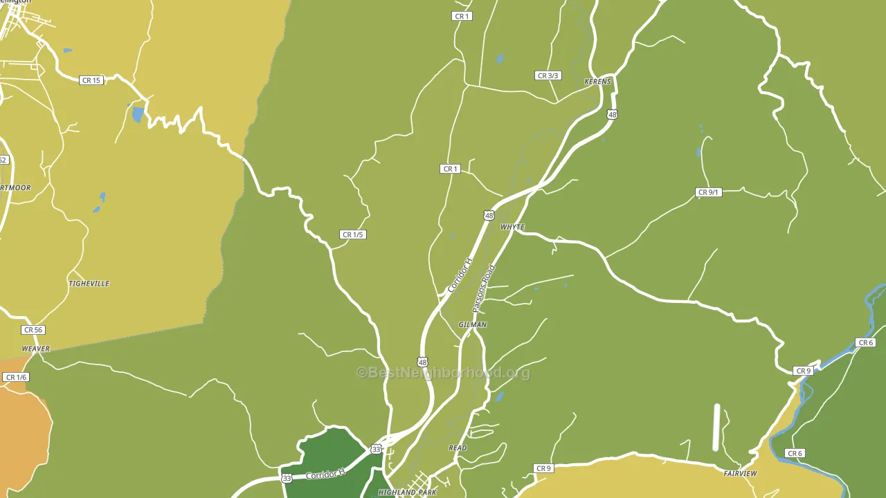 Gilman, WV block-group voter-turnout map