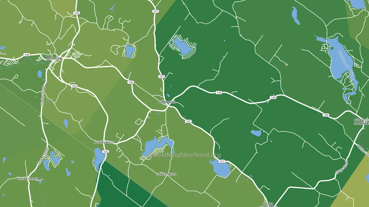 Gilmanton, NH block-group voter-turnout map