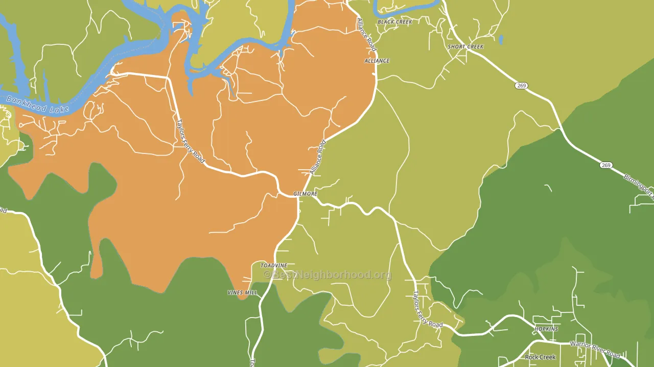 Gilmore, AL block-group voter-turnout map