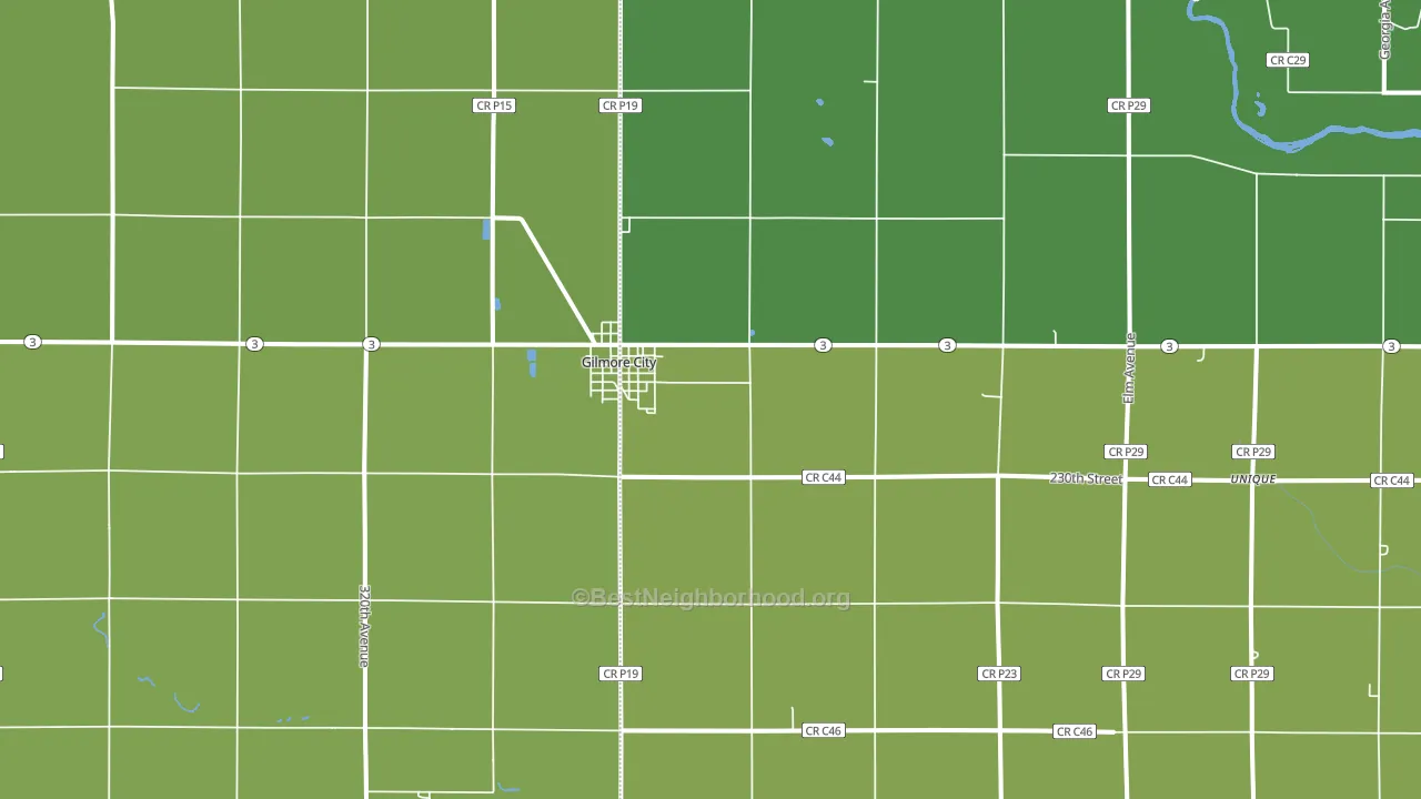 Gilmore City, IA block-group voter-turnout map