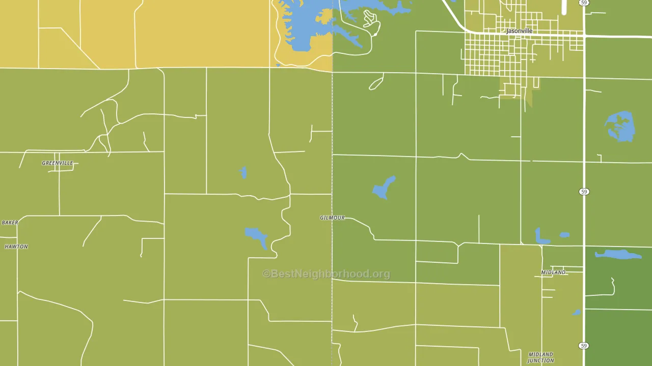 Gilmour, IN block-group voter-turnout map