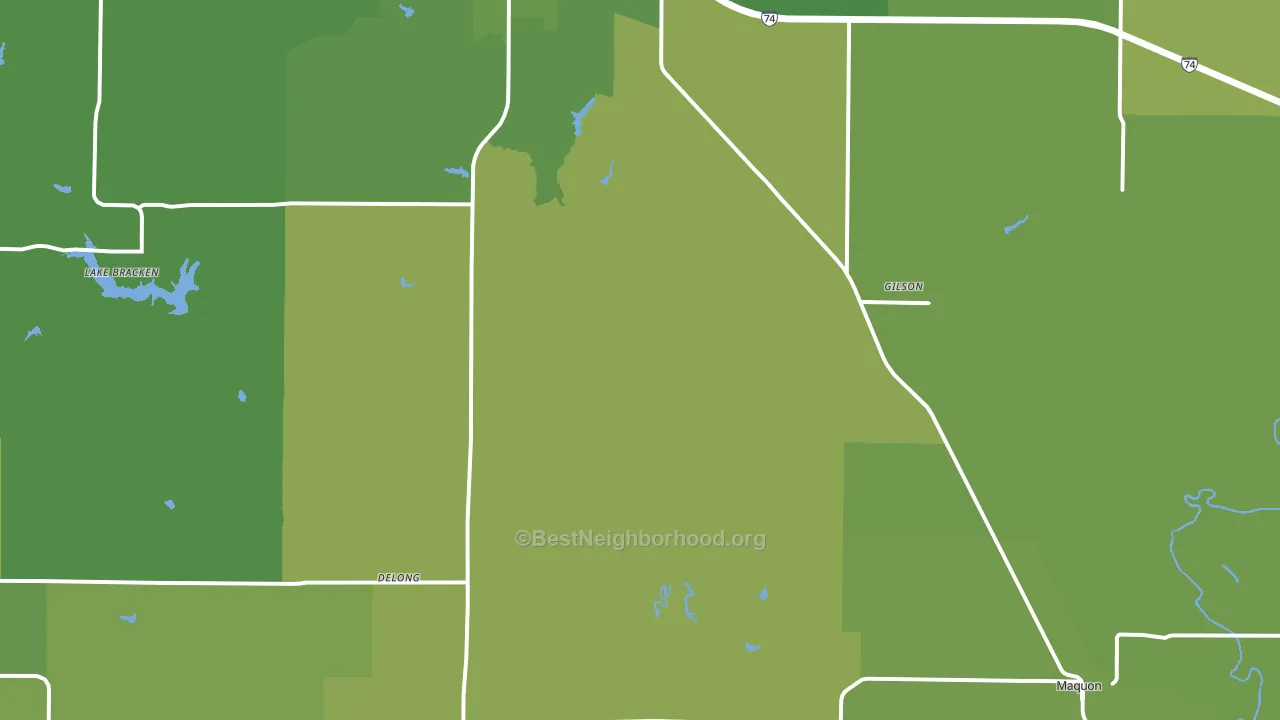 Gilson, IL block-group voter-turnout map