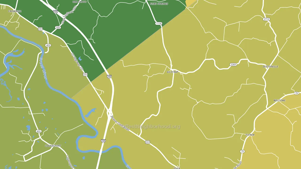 Gilstrap, KY block-group voter-turnout map