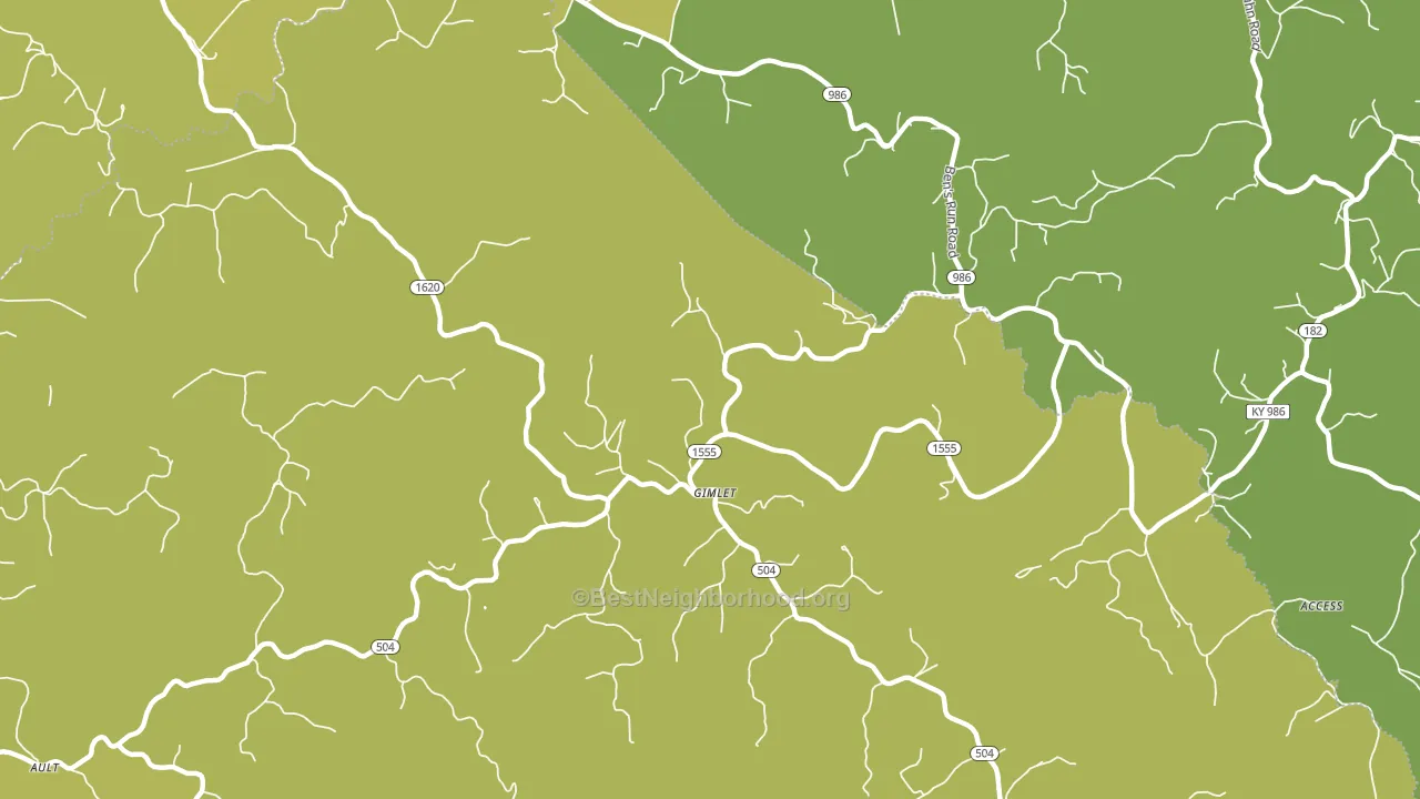 Gimlet, KY block-group voter-turnout map