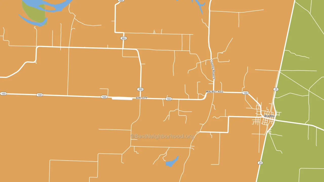 Gin City, AR block-group voter-turnout map