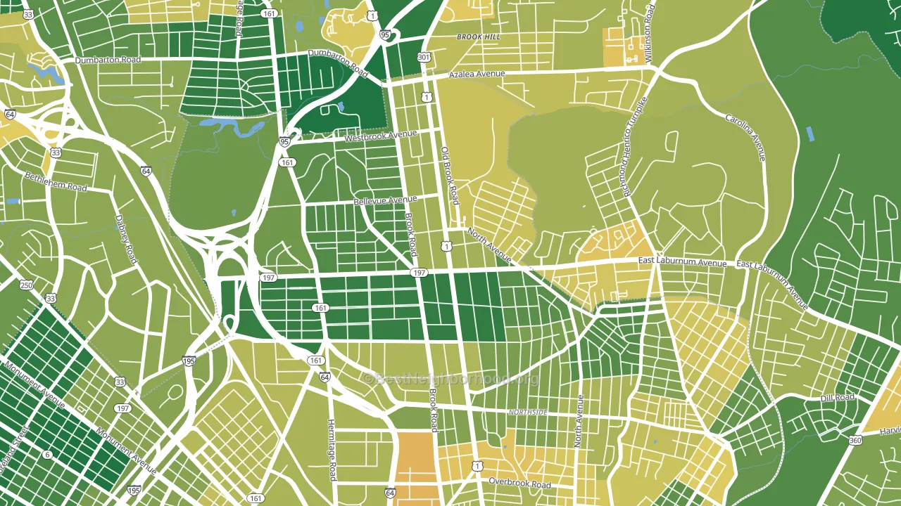 Ginter Park, Richmond, VA block-group voter-turnout map