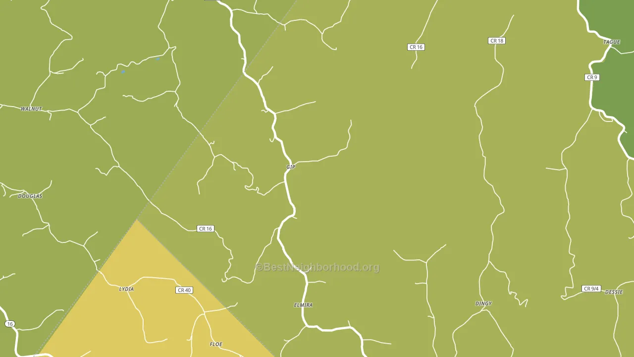 Gip, WV block-group voter-turnout map