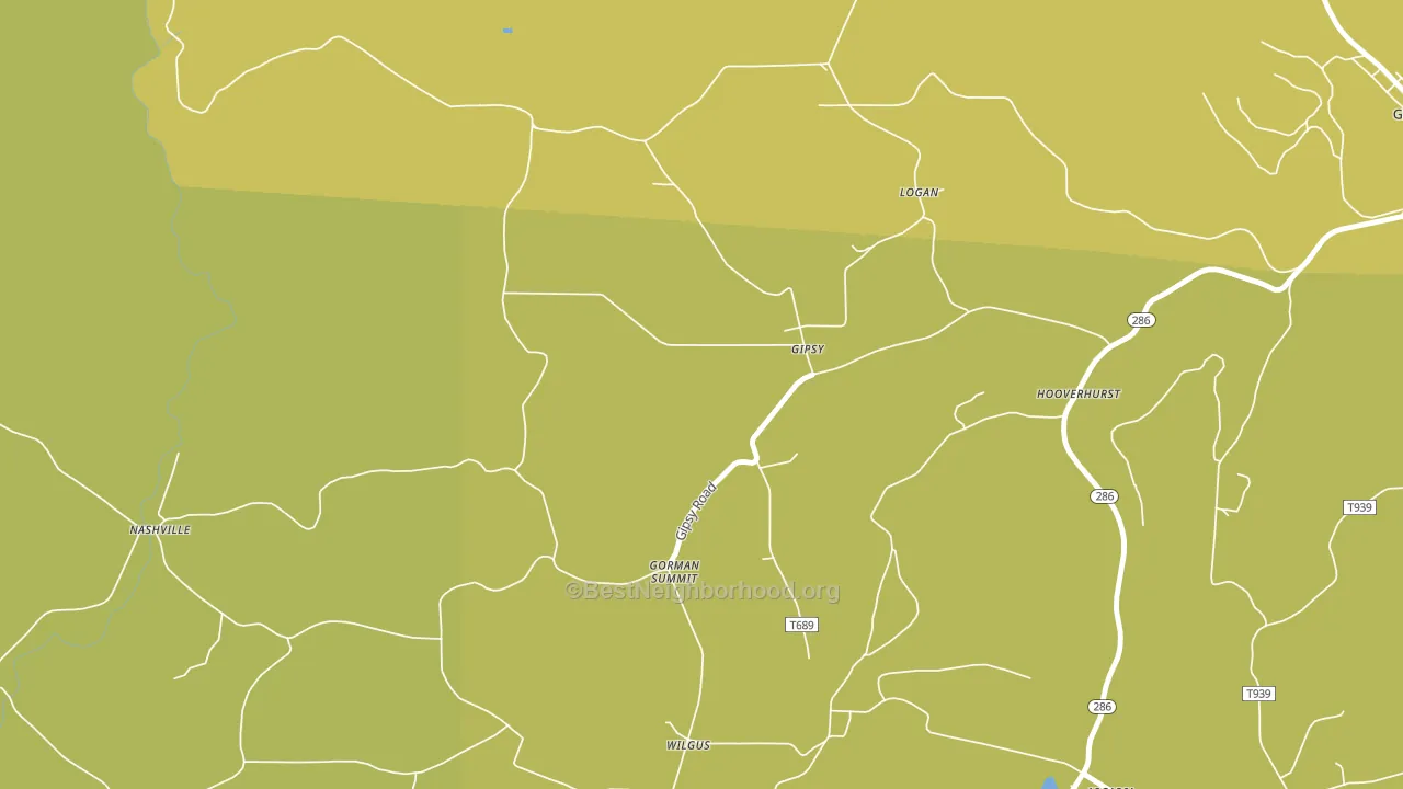 Gipsy, PA block-group voter-turnout map