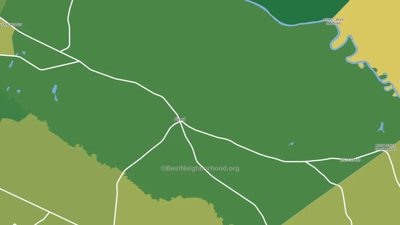 Girard, GA block-group voter-turnout map