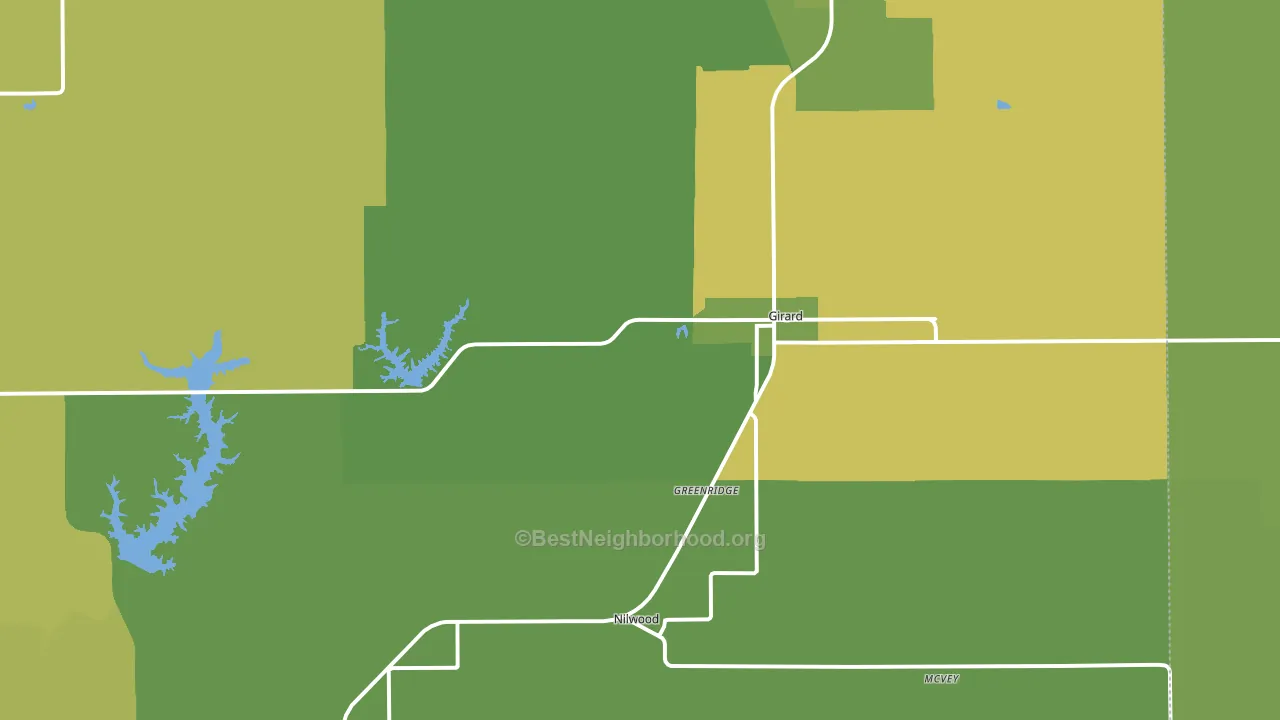 Girard, IL block-group voter-turnout map