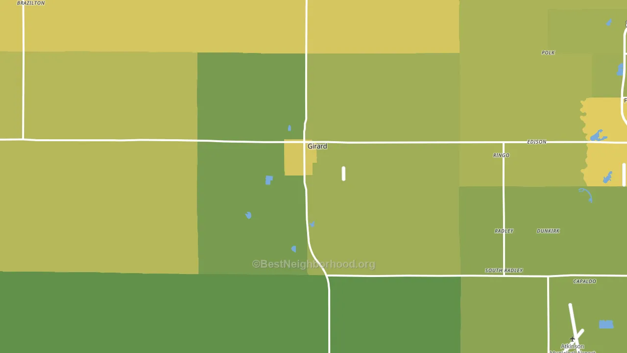 Girard, KS block-group voter-turnout map