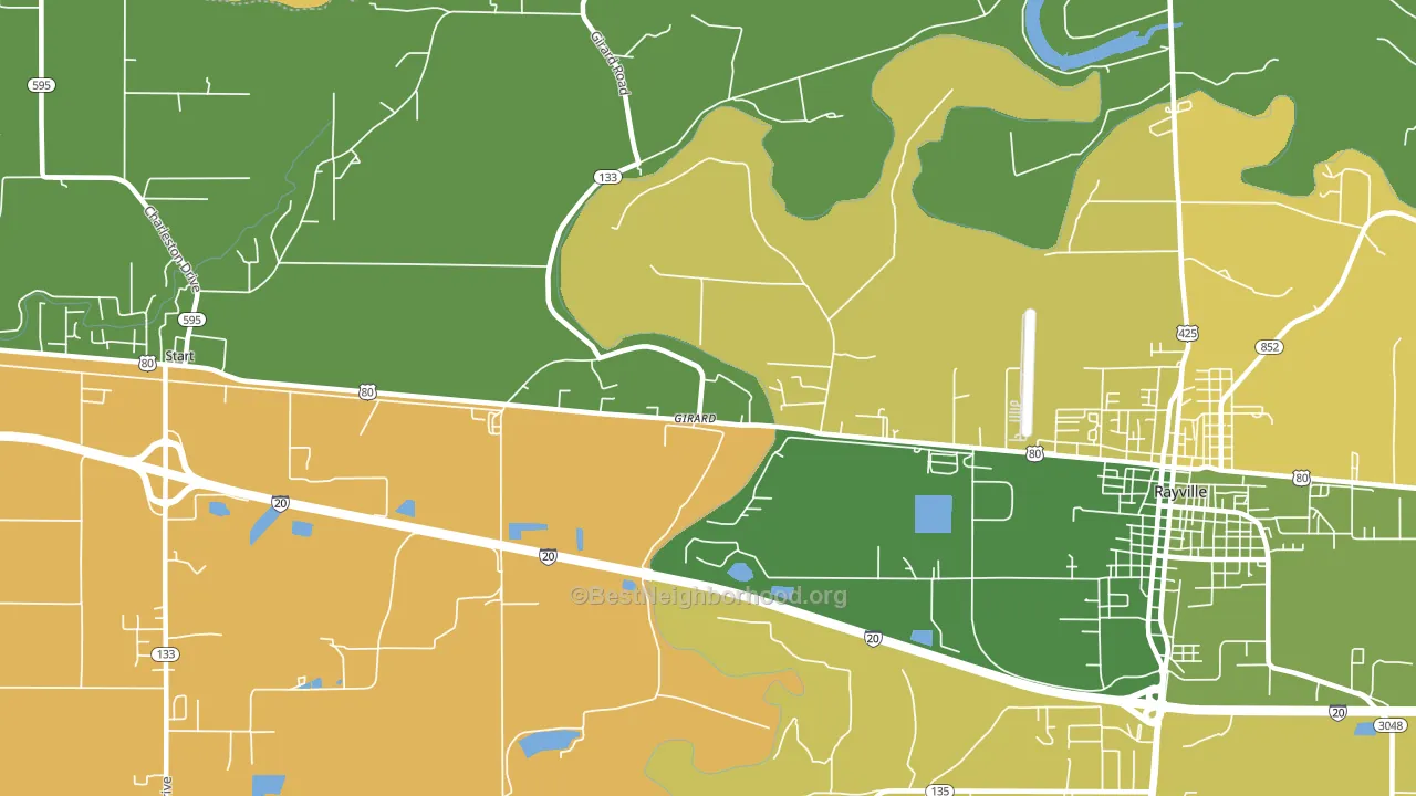 Girard, LA block-group voter-turnout map