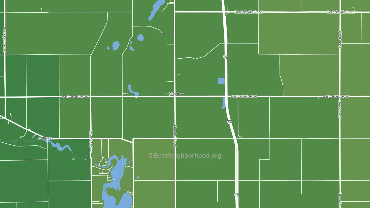 Girard, MI block-group voter-turnout map