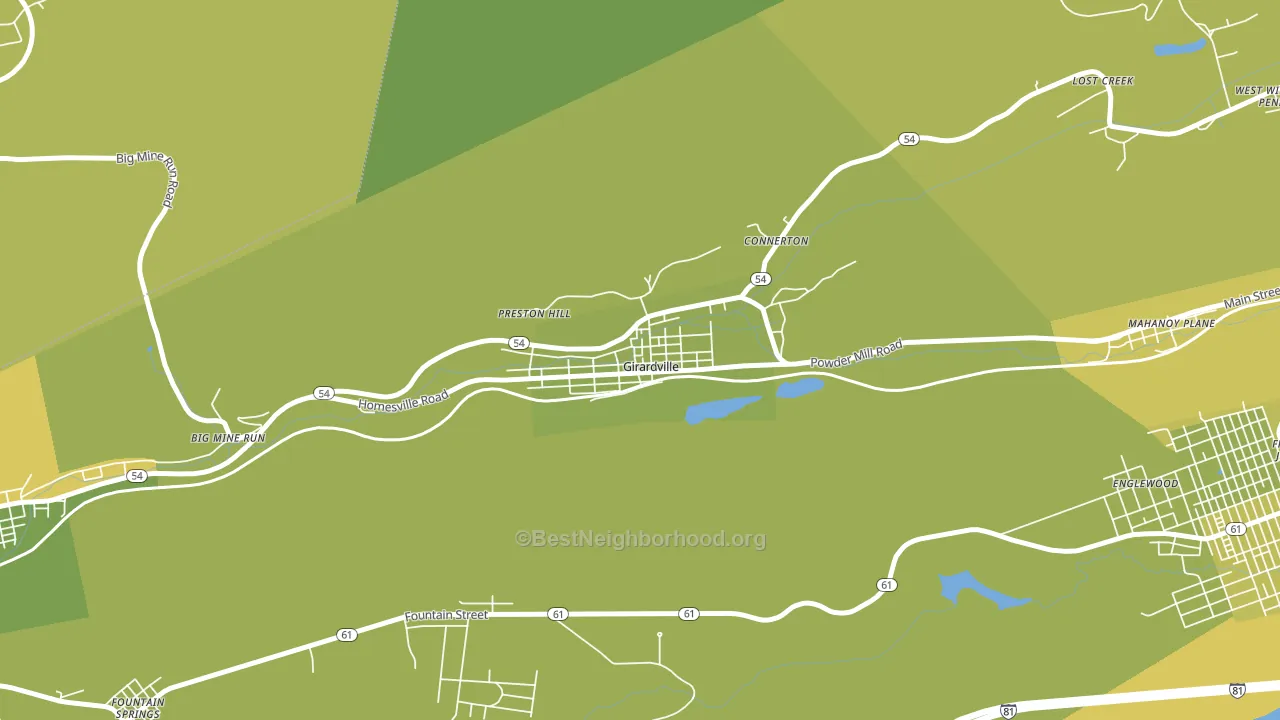 Girardville, PA block-group voter-turnout map