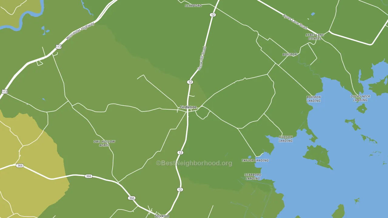 Girdletree, MD block-group voter-turnout map
