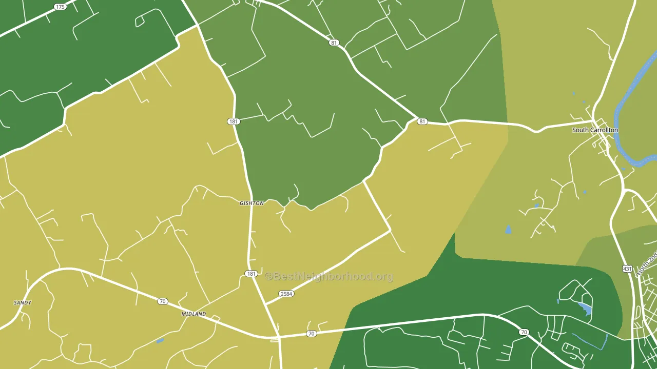 Gishton, KY block-group voter-turnout map