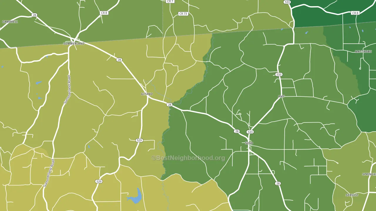 Gitano, MS block-group voter-turnout map