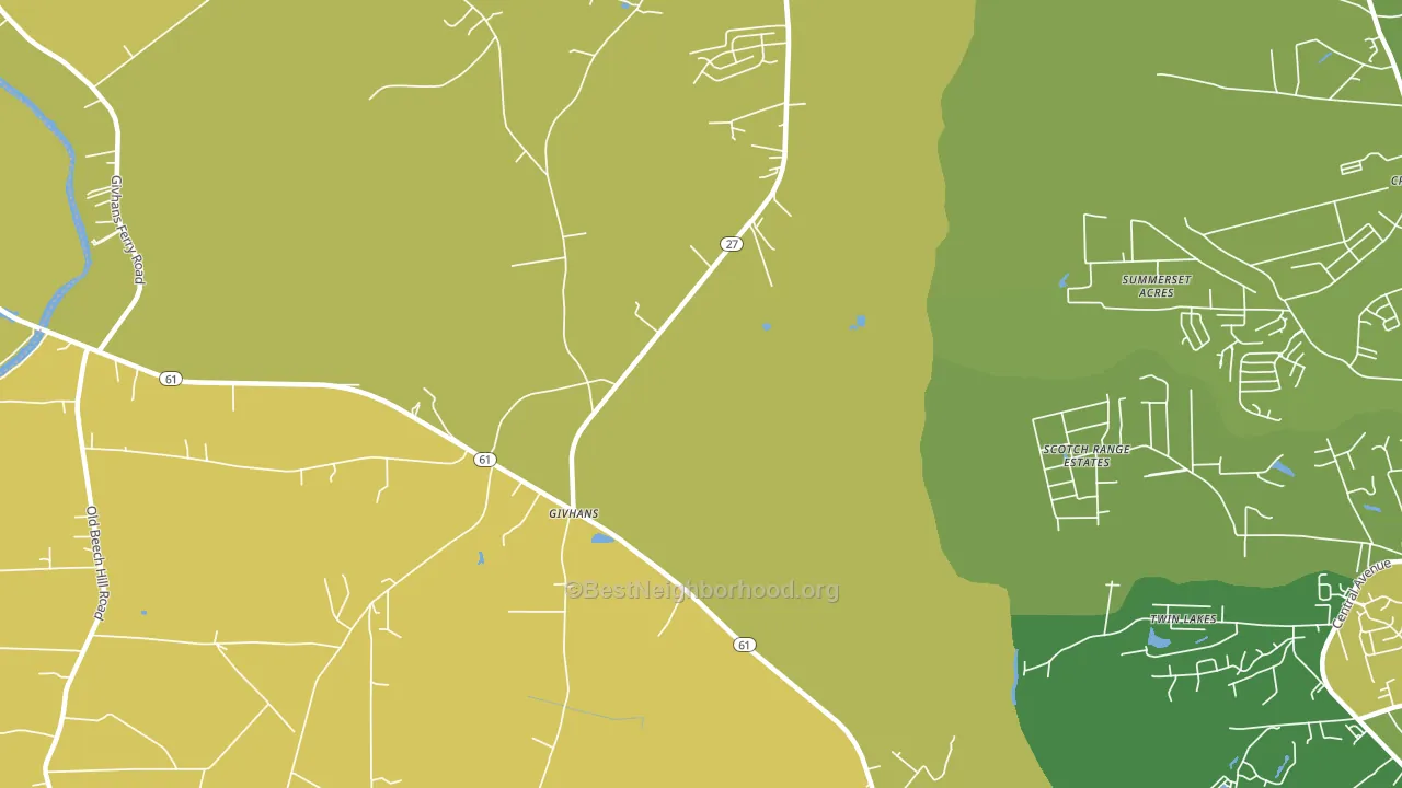 Givhans, SC block-group voter-turnout map