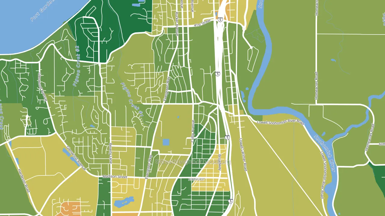 Glacier View, Everett, WA block-group voter-turnout map