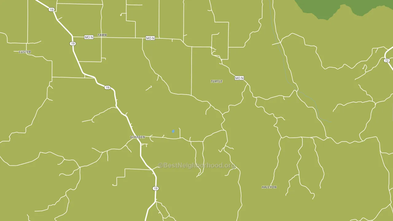 Gladden, MO block-group voter-turnout map