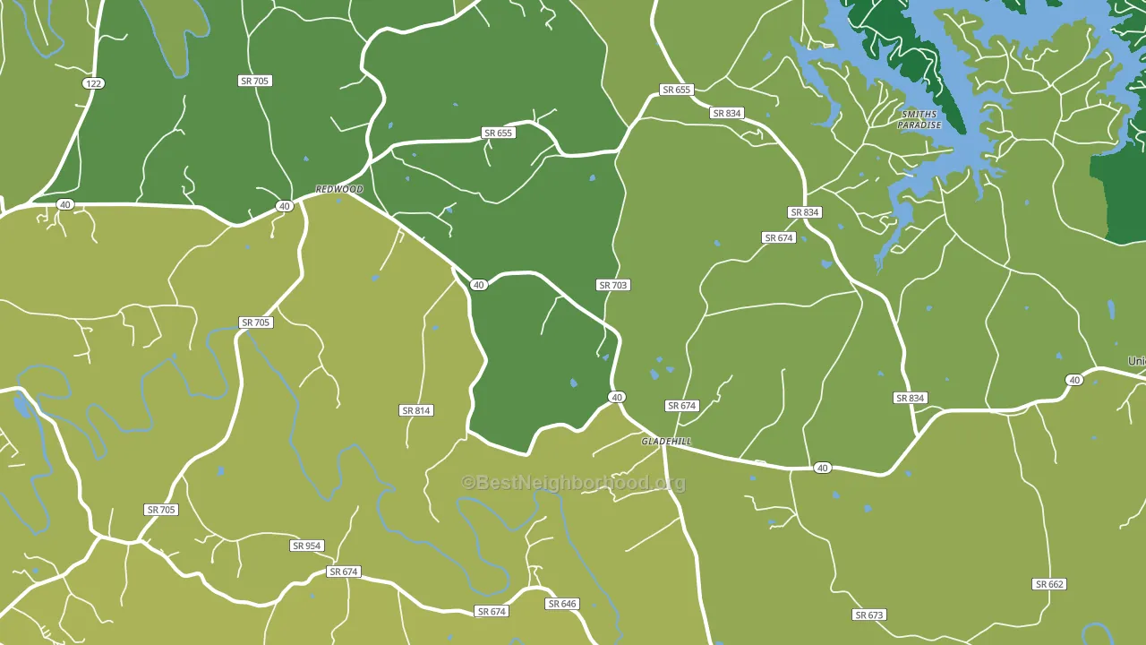 Glade Hill, VA block-group voter-turnout map