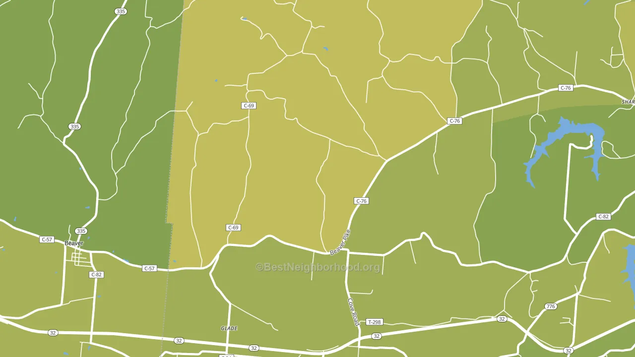 Glade, OH block-group voter-turnout map