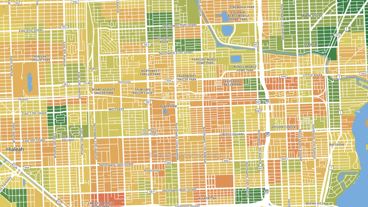 Gladeview, FL block-group voter-turnout map