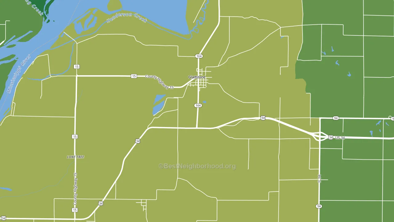 Gladstone, IL block-group voter-turnout map