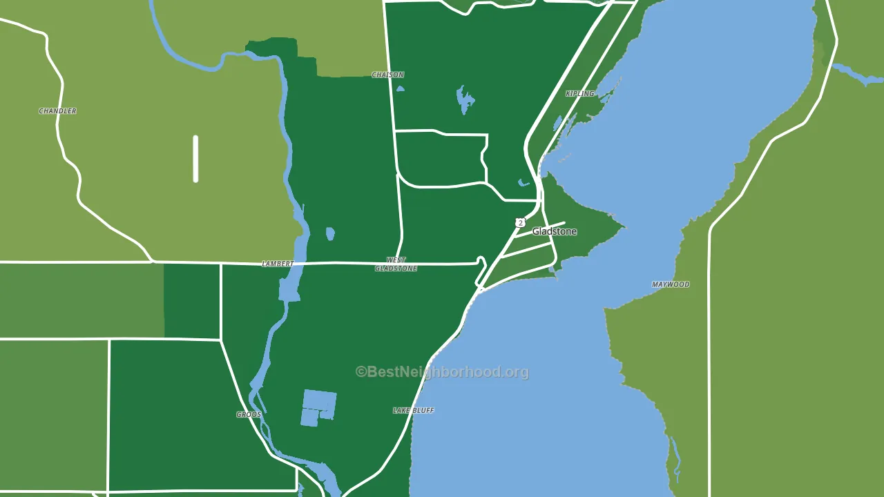 Gladstone, MI block-group voter-turnout map
