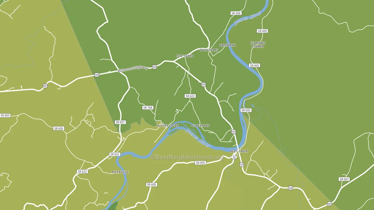 Gladstone, VA block-group voter-turnout map