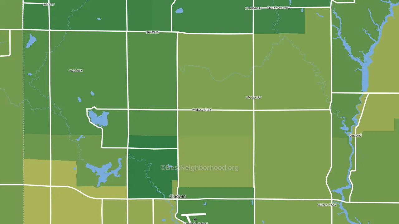 Gladwin, MI block-group voter-turnout map