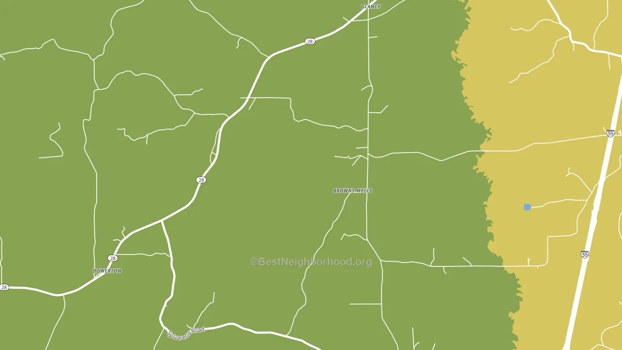 Glancy, MS block-group voter-turnout map
