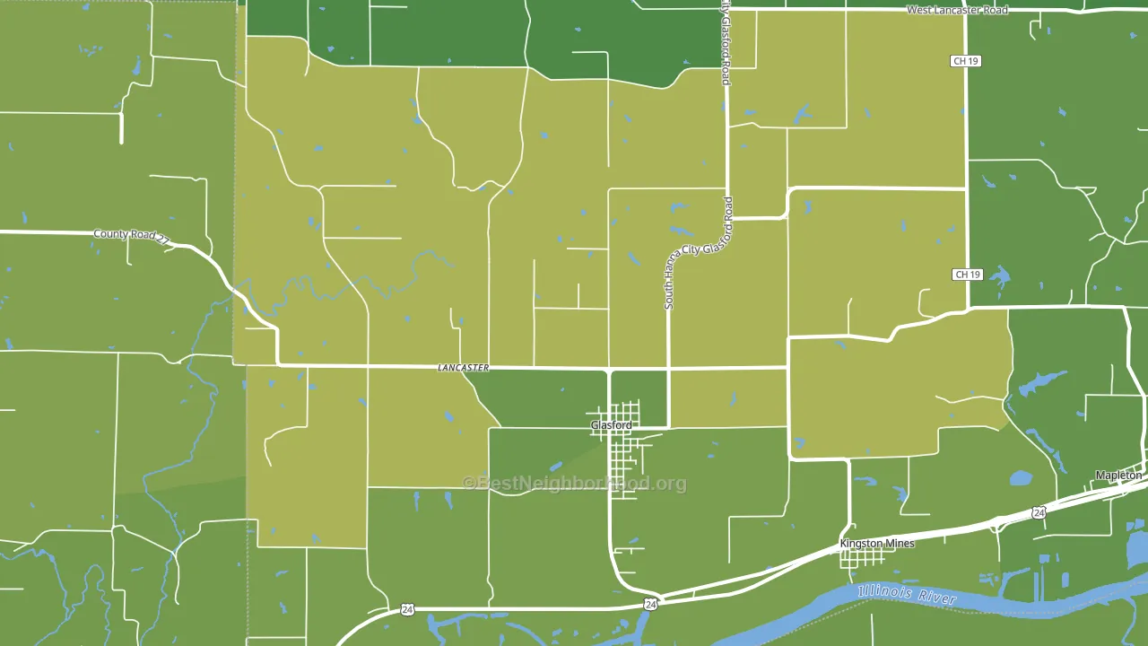 Glasford, IL block-group voter-turnout map