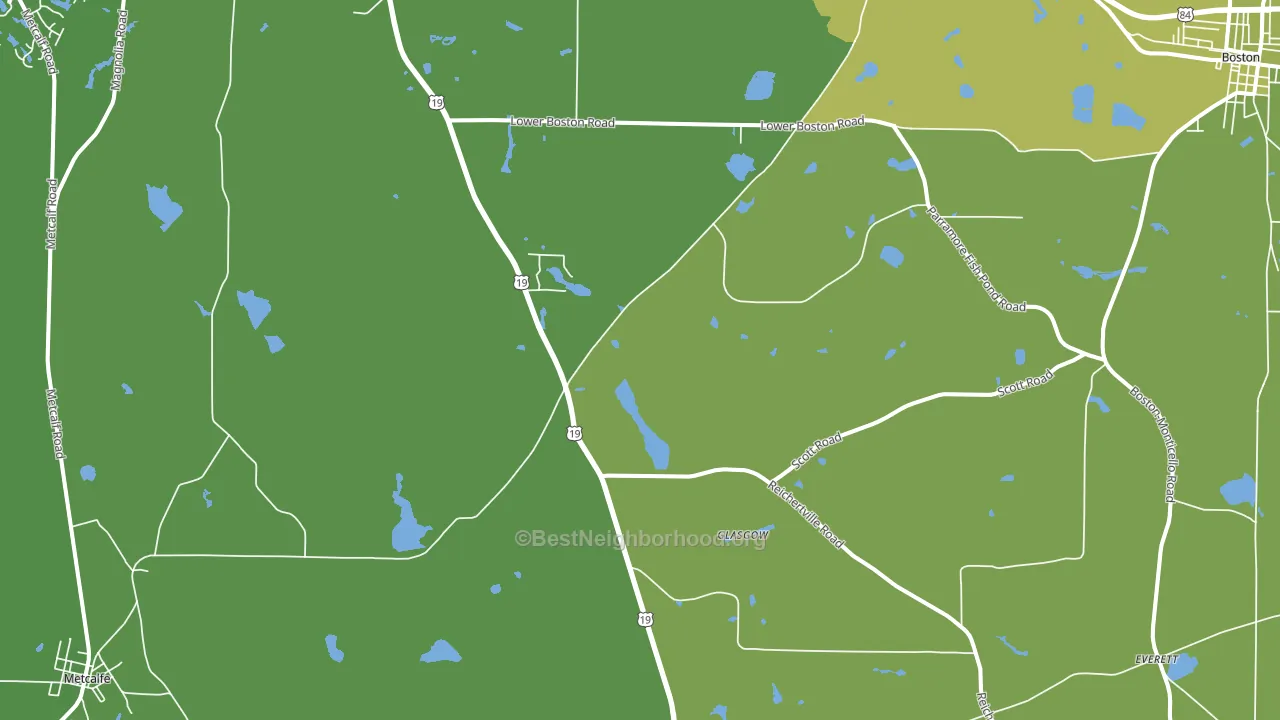 Glasgow, GA block-group voter-turnout map