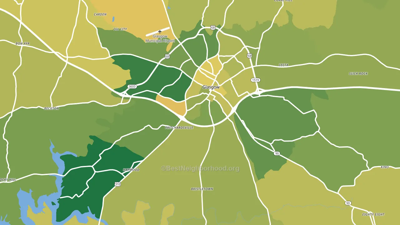 Glasgow, KY block-group voter-turnout map