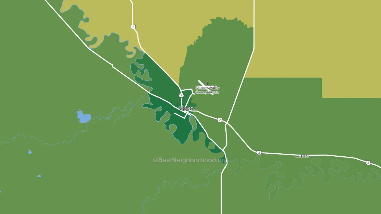 Glasgow, MT block-group voter-turnout map