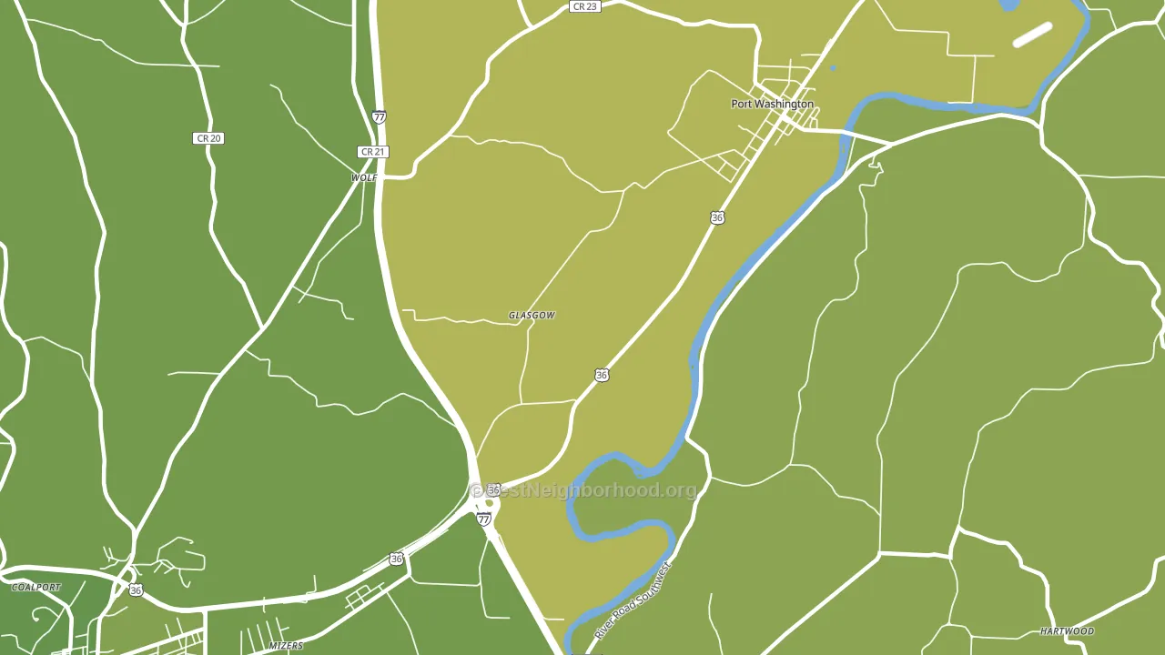 Glasgow, OH block-group voter-turnout map