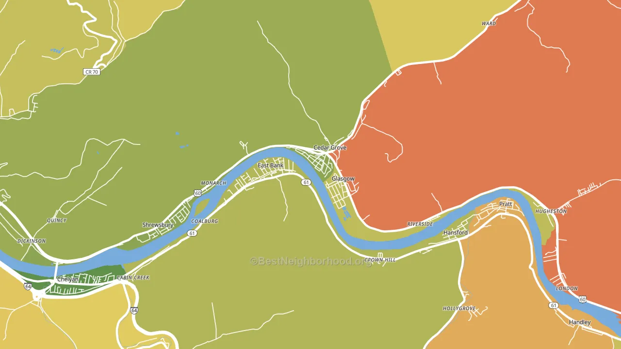 Glasgow, WV block-group voter-turnout map