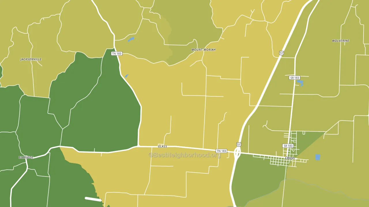 Glass, TN block-group voter-turnout map