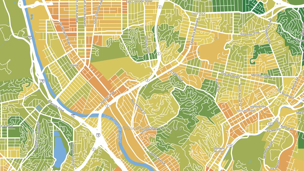 Glassell Park, Los Angeles, CA block-group voter-turnout map