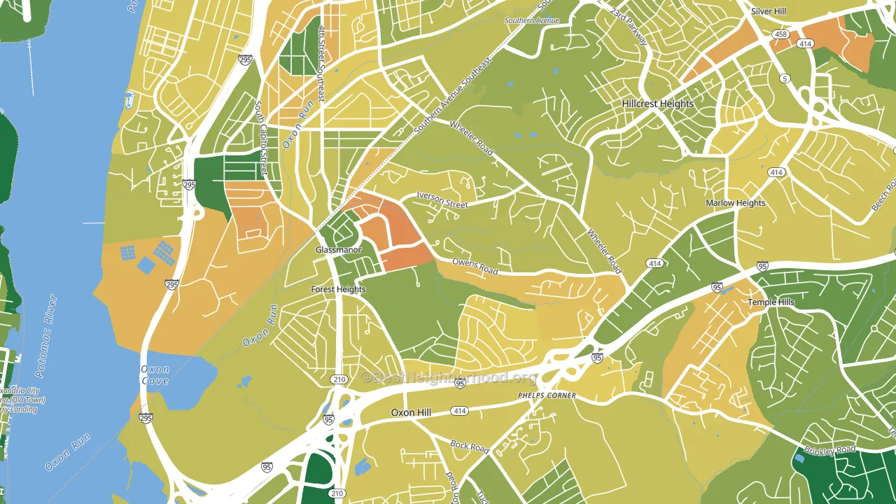 Glassmanor, MD block-group voter-turnout map