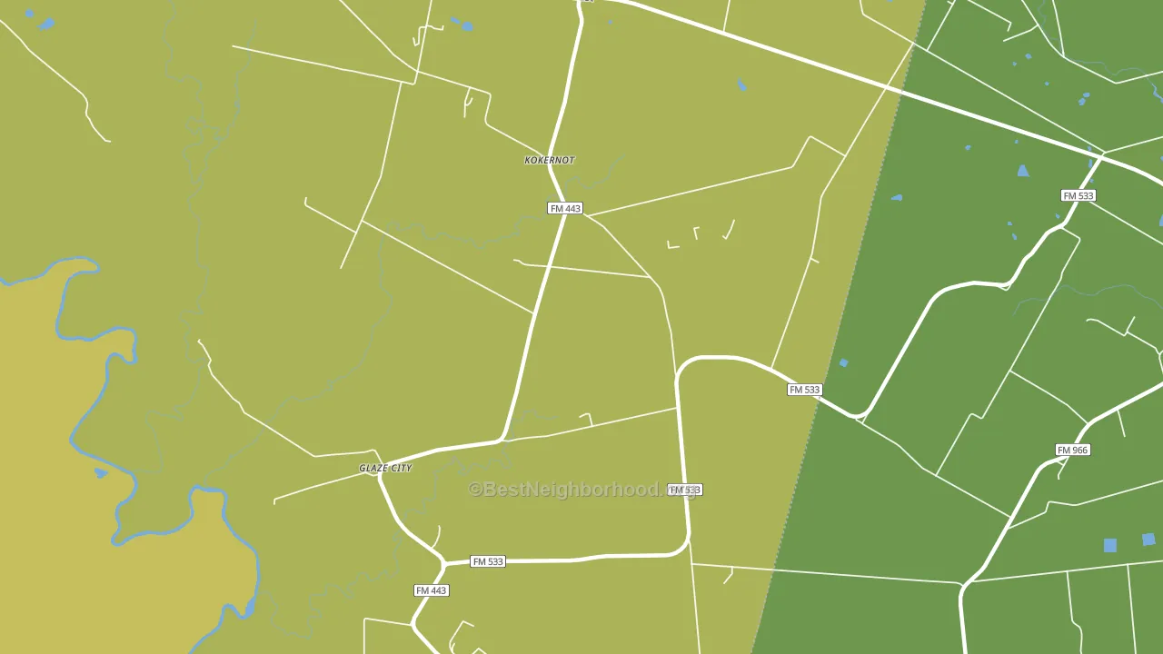 Glaze City, TX block-group voter-turnout map