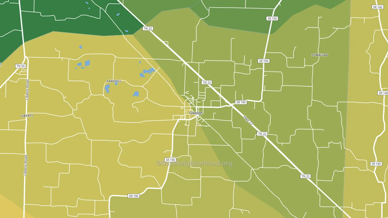 Gleason, TN block-group voter-turnout map