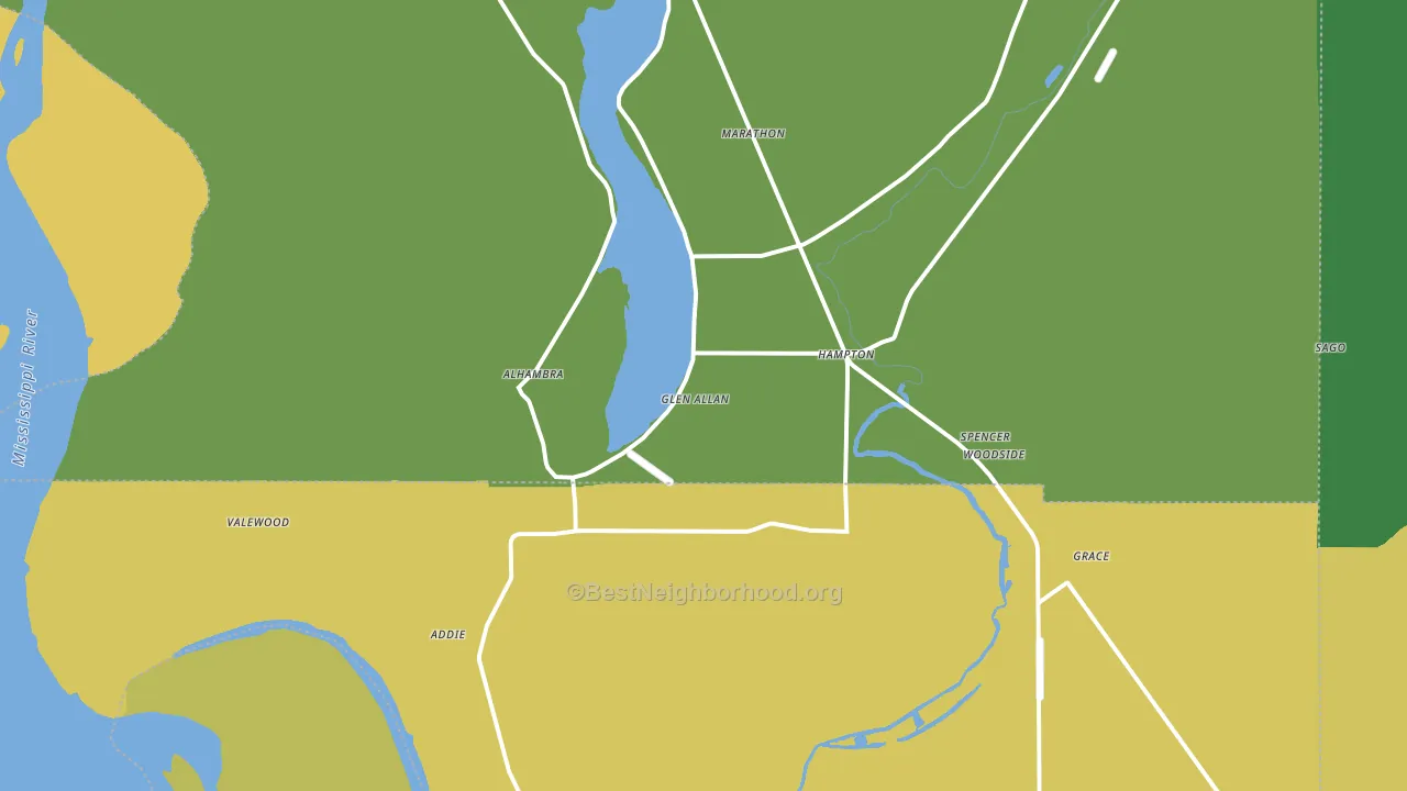 Glen Allan, MS block-group voter-turnout map
