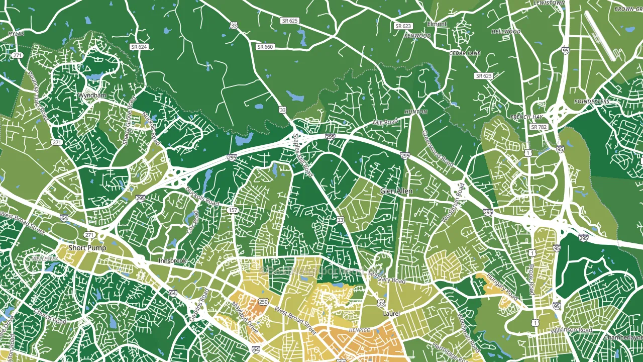 Glen Allen, VA block-group voter-turnout map