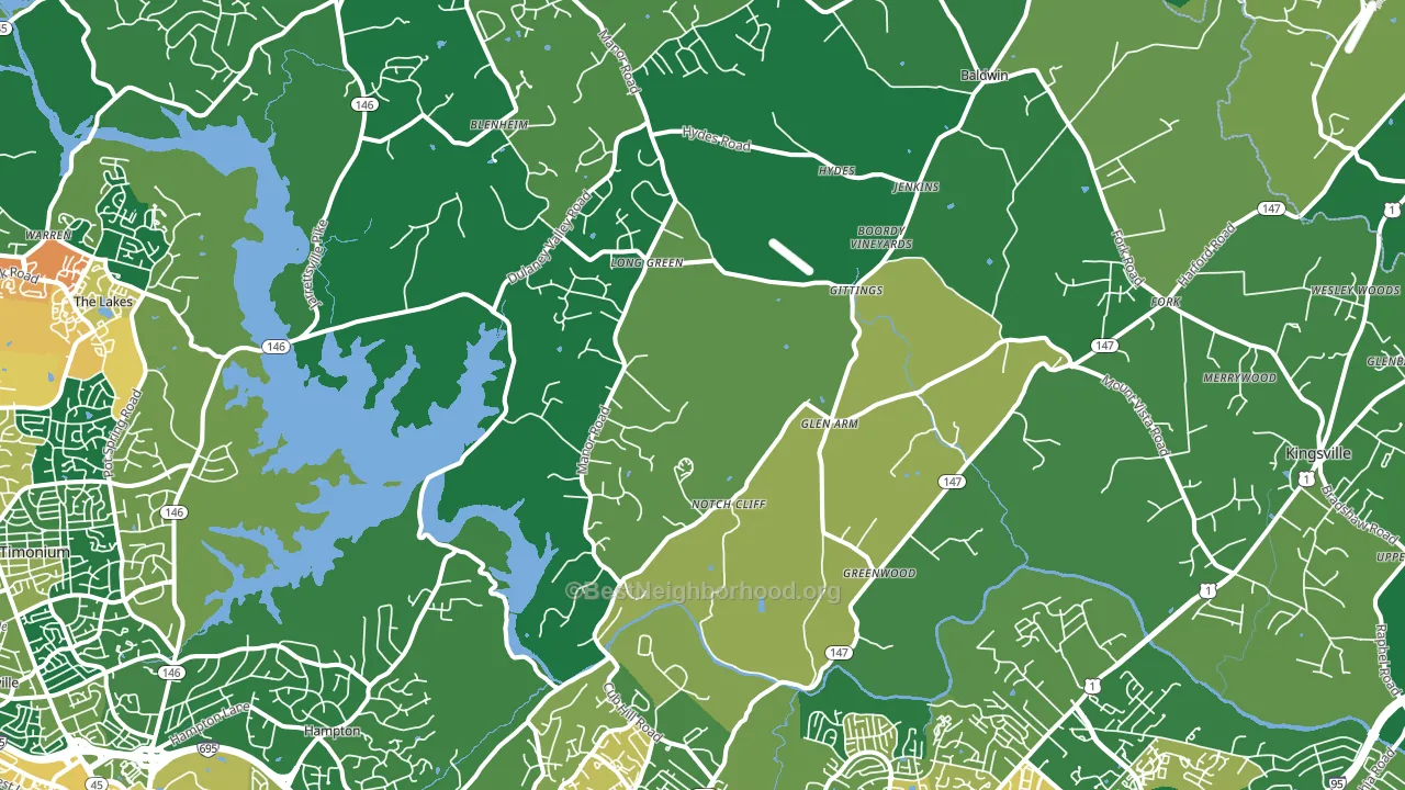 Glen Arm, MD block-group voter-turnout map