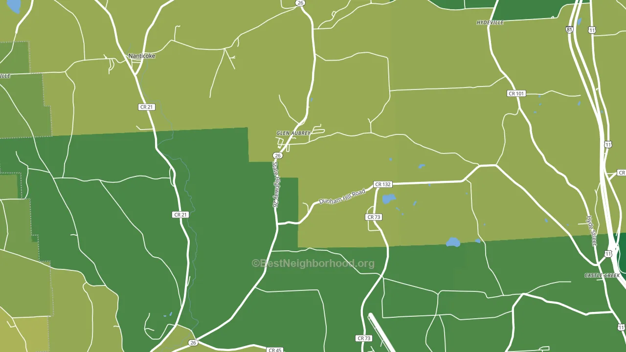 Glen Aubrey, NY block-group voter-turnout map