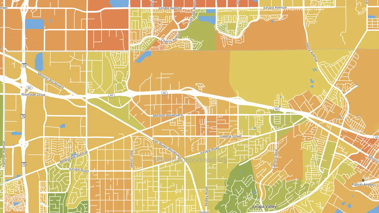 Glen Avon, CA block-group voter-turnout map
