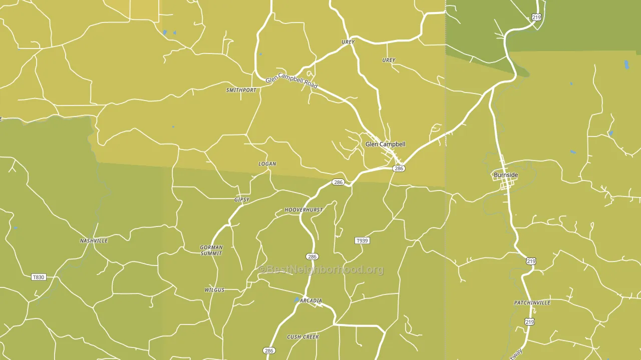 Glen Campbell, PA block-group voter-turnout map